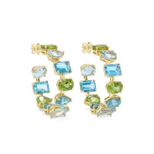 The Girl Next Door 18K Gemstone Hoops