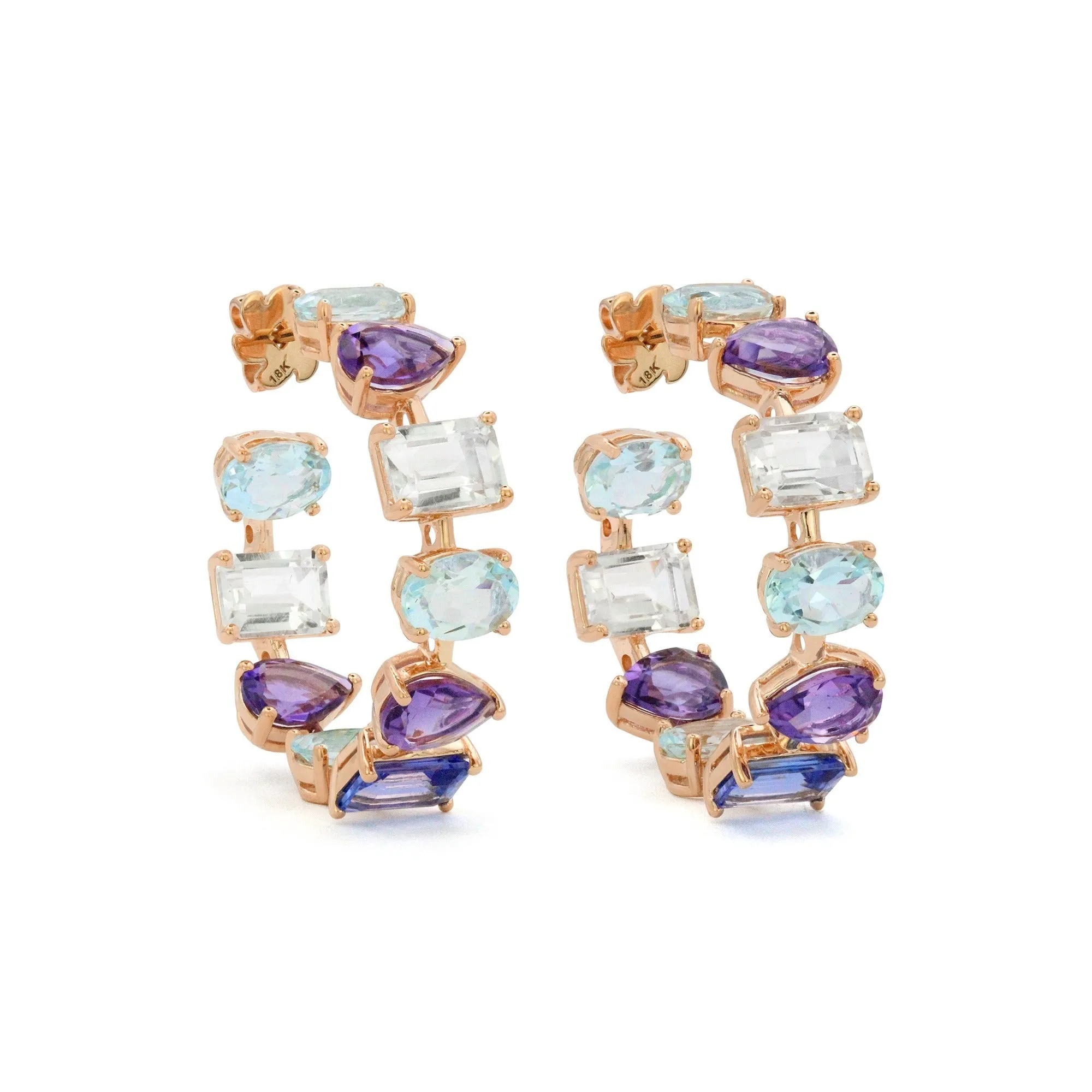 The Girl Next Door 18K Gemstone Hoops