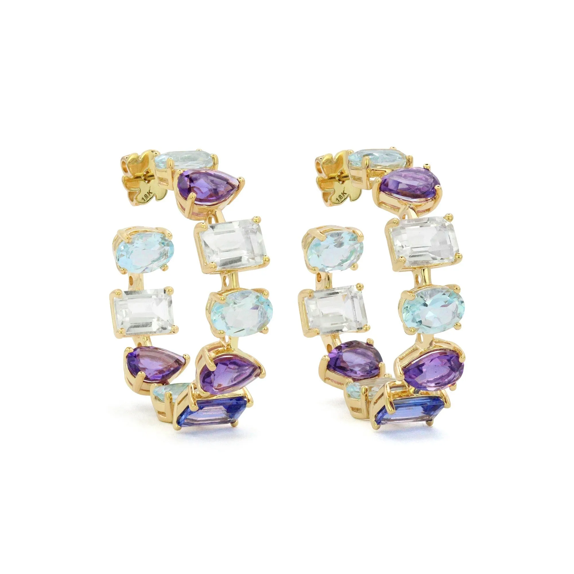 The Girl Next Door 18K Gemstone Hoops