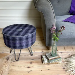 Thistle & Flint Wave Footstool with Piping & Button Detail