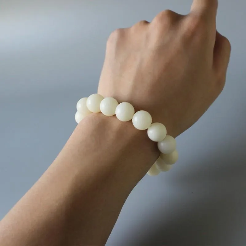 Tibetan Ivory White Rosary Beads Healing Bracelet