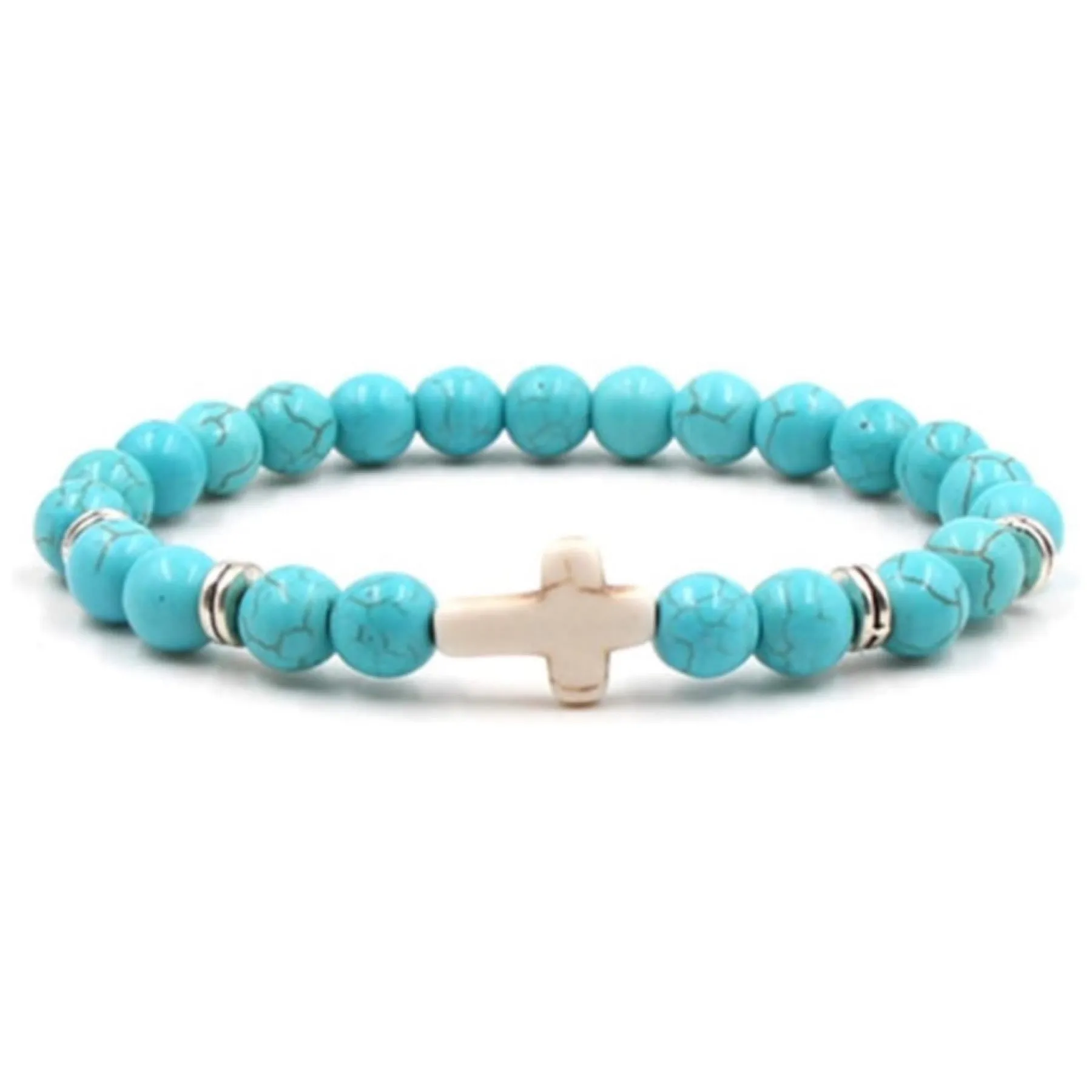 Turquoise Cross Beaded Bracelet