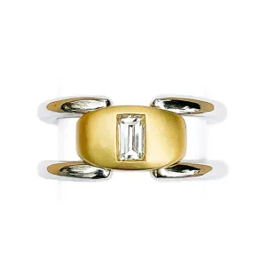 Two Tone Baguette Diamond Ring