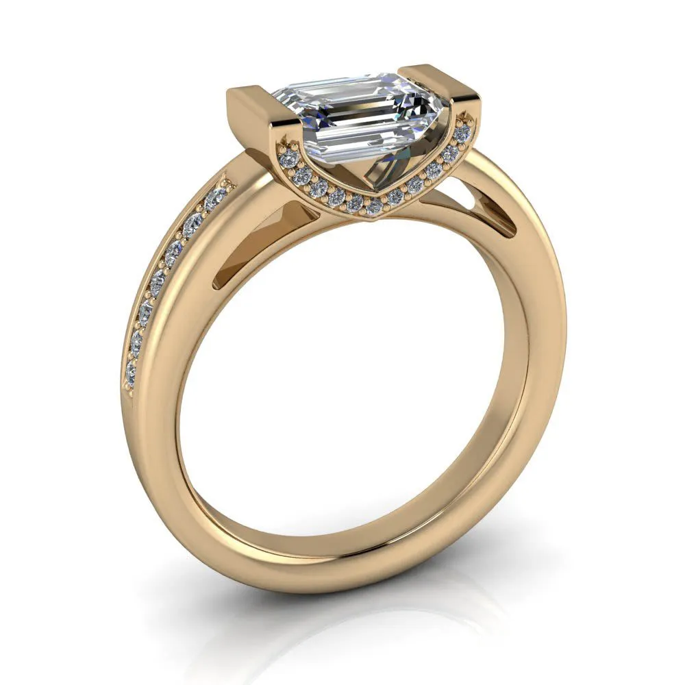 Unique Emerald Cut Engagement RIng - Sonny