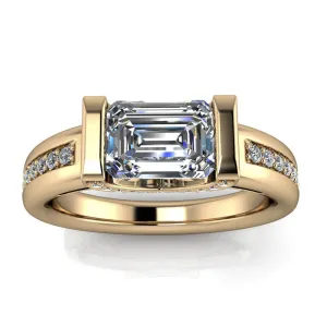 Unique Emerald Cut Engagement RIng - Sonny