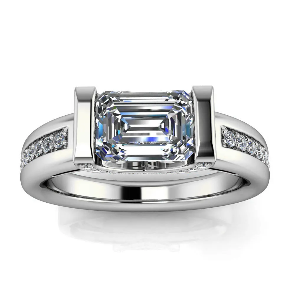 Unique Emerald Cut Engagement RIng - Sonny