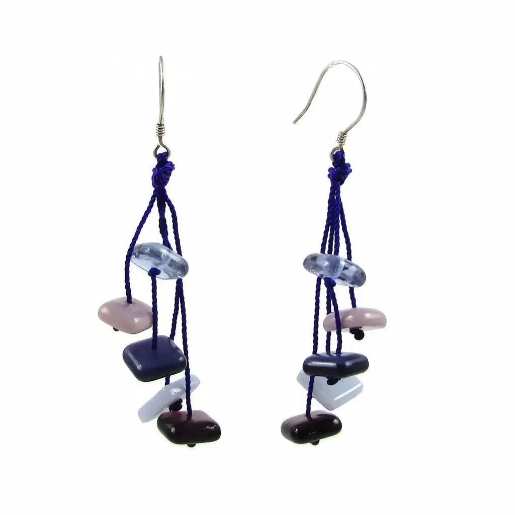 Zen Glass Earrings - Navy