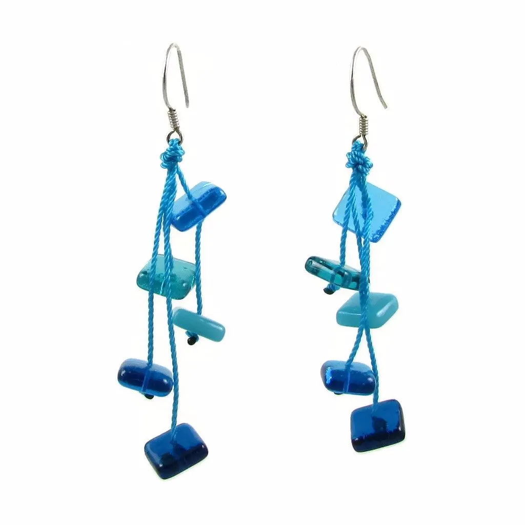 Zen Glass Earrings - Navy