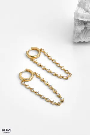 Zircon Chain (05) GP Earring