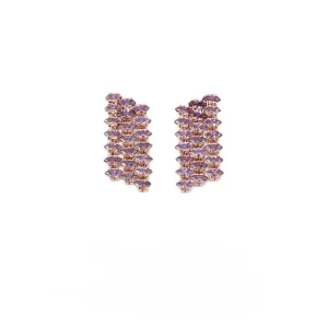 Zircon Slanted Rectangle Earrings