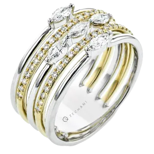 ZR2320 Right Hand Ring in 14k Gold with Diamonds