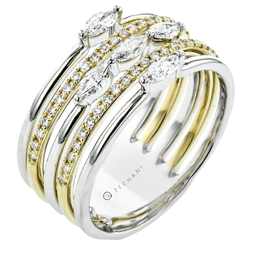 ZR2320 Right Hand Ring in 14k Gold with Diamonds